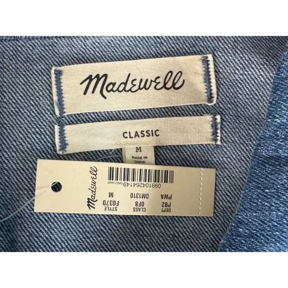 Madewell Classic Denim Jean Jacket Women M NWT Cotton Pockets Long Sleeve Blue‎